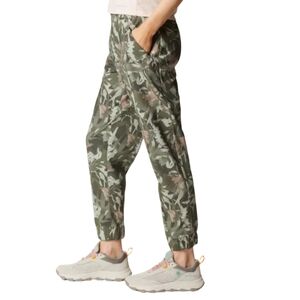 Columbia Pleasant Creek Joggers Women 1X Camouflage Track Pants Green Omni Shiel